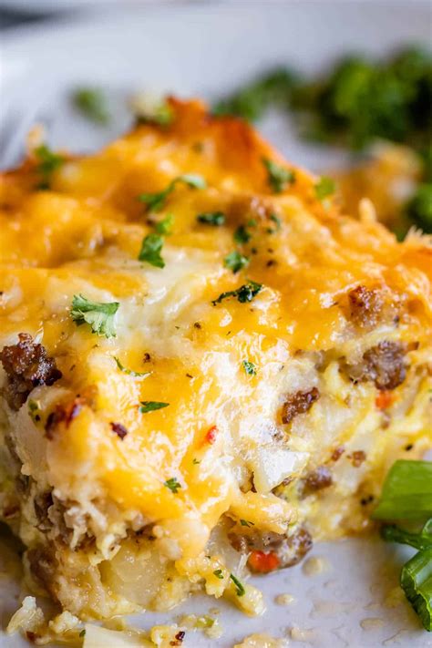 Easy Sausage Breakfast Casserole (Overnight) - The Food Charlatan