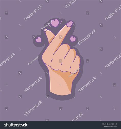 Korean Kpop Style Finger Heart Stock Vector (Royalty Free) 2227130365 ...