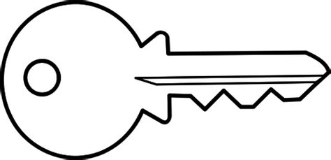 Vector clip art of outline of simple metal door key public – Clipartix