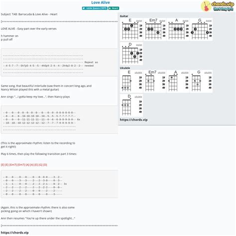 Chord: Love Alive - tab, song lyric, sheet, guitar, ukulele | chords.vip