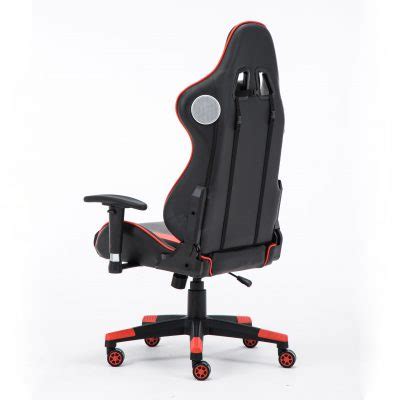 Red gaming chair with speakers