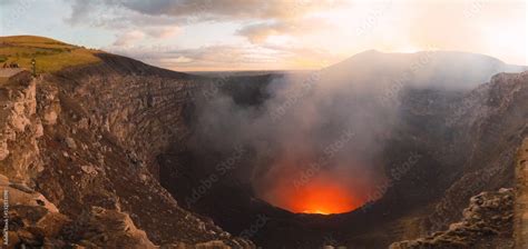 Shot of Masaya volcano's crater Stock Photo | Adobe Stock