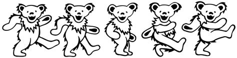 5 Greatful Dead Dancing Bears Group Vinyl Sticker