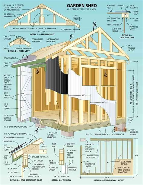 Workshop 12x16 Garden Shed plans Storage House Blueprints with Material ...