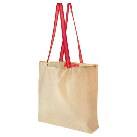 PLANTERING shopping bag, light brown/red, 45x36 cm (17 ¾x14 ¼") - IKEA