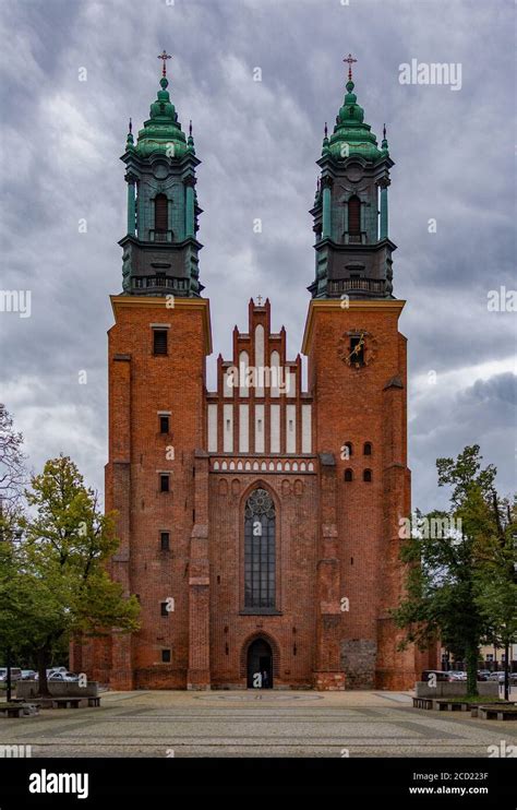 A picture of the front facade of the Poznan Cathedral (Poznan Stock ...