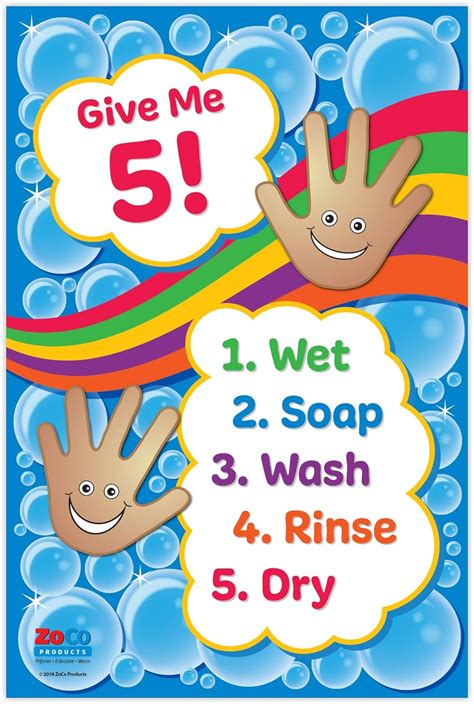 Give Me 5 Handwashing Posters - Daycare Posters - Hand Washing Poster ...