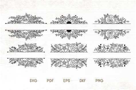 Split Floral Monogram SVG