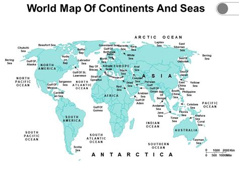 World map of continents and seas | Presentation Graphics | Presentation ...