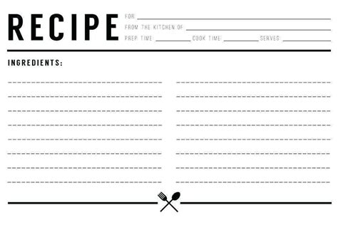 Free Printable 4X6 Recipe Card Template - Cards Design Templates