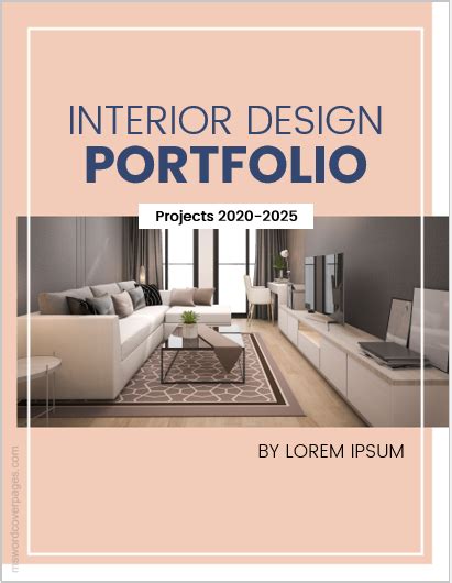 Interior Design Portfolio Cover Pages | MS Word Cover Page Templates