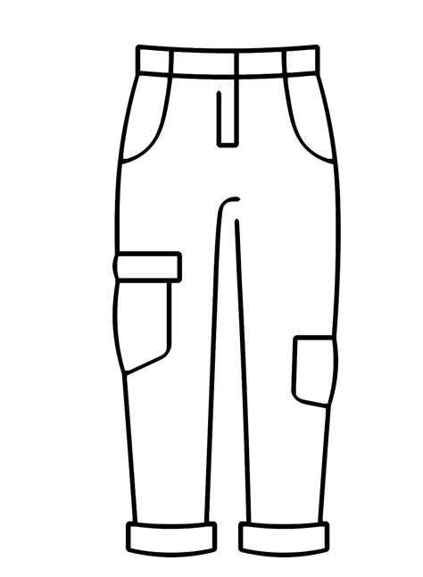 Plain Cargo Pants Coloring Page - Free Printable Coloring Pages