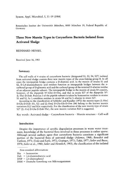 (PDF) Three New Murein Types in Coryneform Bacteria Isolated from ...