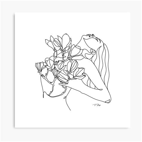 Minimal Line Art Woman With Flowers | ubicaciondepersonas.cdmx.gob.mx