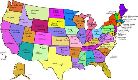 Usa Map With Capitals - Traveling