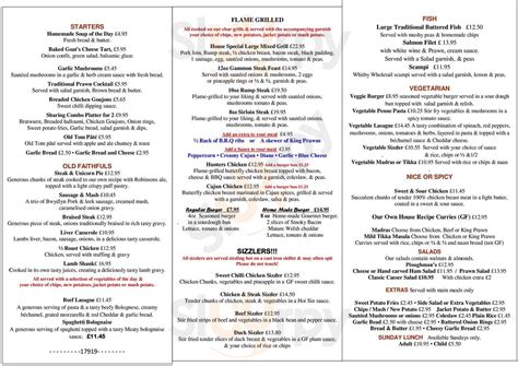 Four Crosses Inn menù, Menai Bridge - Main Menu | Sluurpy