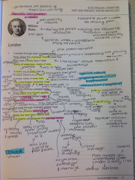 Mr Webb's online classroom: Annotation on London, by William Blake