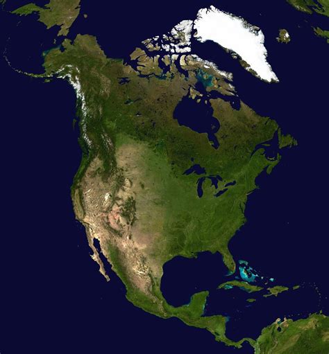 North America Map and Satellite Image