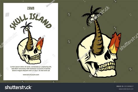 Skull Island Poster Flyers Illustration Stock Vector (Royalty Free ...