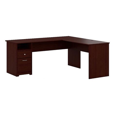 Atlin Designs 72" Contemporary Wood L Shaped Drawers Computer Desk in ...