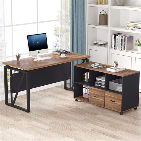 Tribesigns L-Shaped Computer Desk, 55 inches Executive Desk with File ...