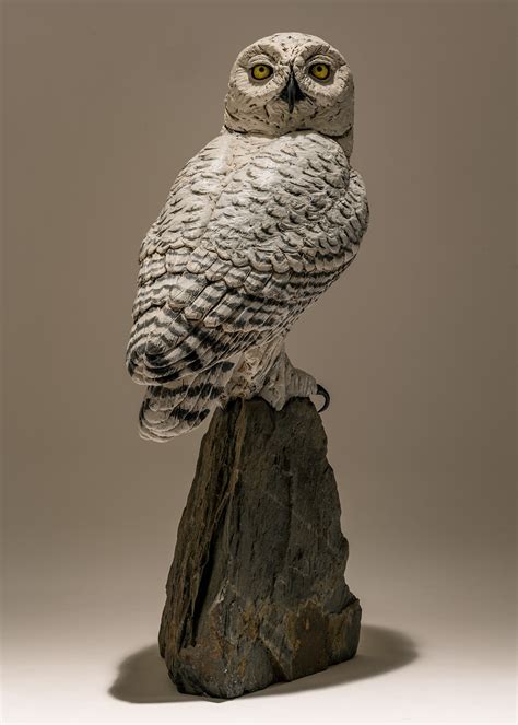 Snowy Owl Sculpture - Nick Mackman Animal Sculpture