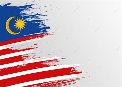 Malaysia Independence Day Watercolor Flag Doodle