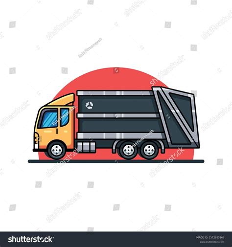 Garbage Truck Cartoon Vector Icon Illustration Stock Vector (Royalty ...