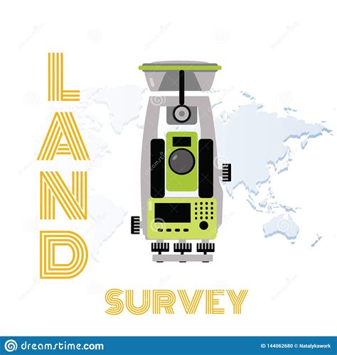 Geodesy Equipment Vector Illustration. Measuring Instruments in Flat ...