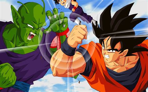 2560x1440 resolution | Son Goku vs Piccolo with kid Gohan watching ...