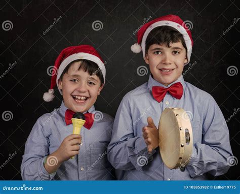 Children Singing Christmas Carols Stock Photo - Image of child, carols ...