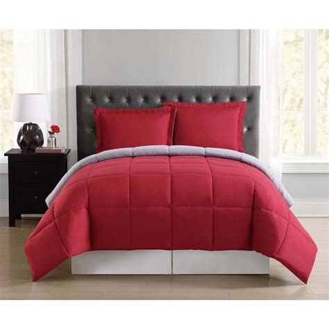 Everyday Red and Grey Reversible Twin XL Comforter Set CS1656RGTX-17 ...