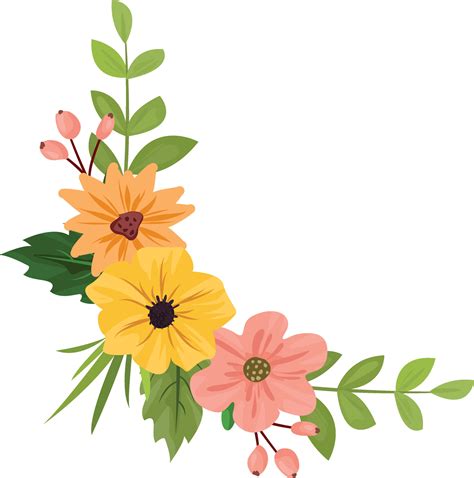 Wildflowers bouquet clipart, Wildflowers bouquet illustration ...