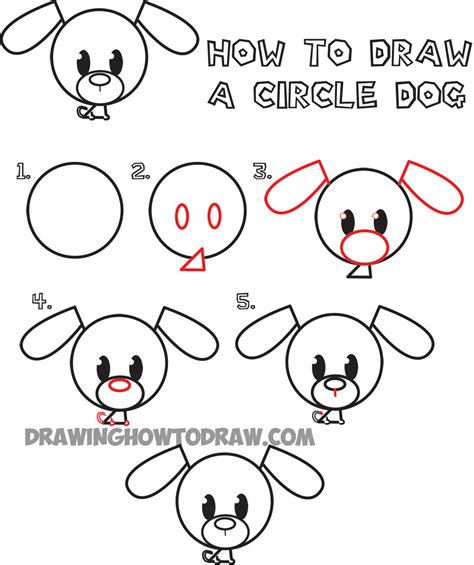 Big Guide to Drawing Cute Circle Animals Easy Step by Step Drawing ...