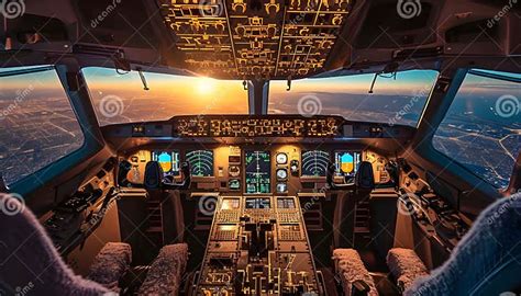 Airbus A330 Cockpit at Night Stock Image - Image of travel, store ...