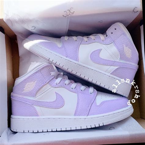 Lilac Purple Nike Air Jordan 1 Mid Custom - Etsy UK