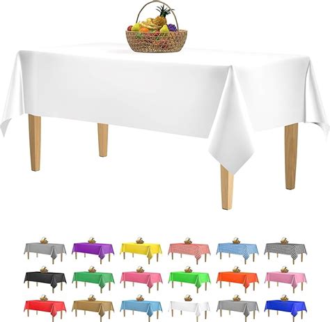 Amazon.com: 14 Pack Premium White Plastic Tablecloth - 54 x 108 in ...