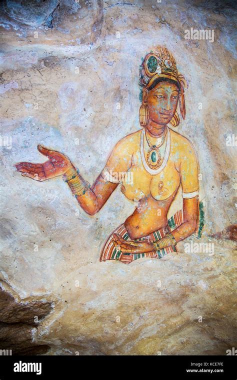 Sigiriya rock cave wall paintings hi-res stock photography and images ...