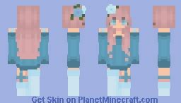 Cute blue themes girl skin Minecraft Skin