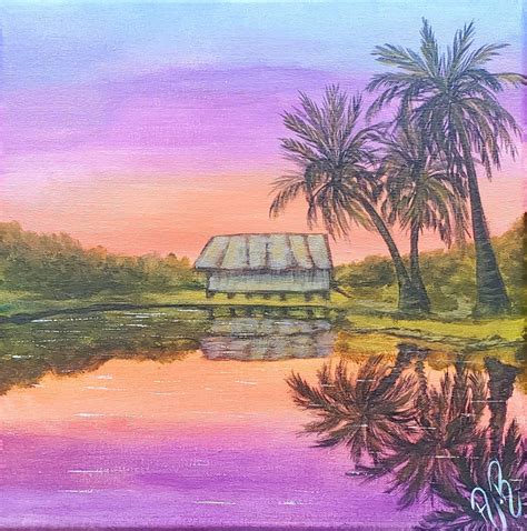 Acrylic Sunset Painting Landscape Original Painting - Etsy