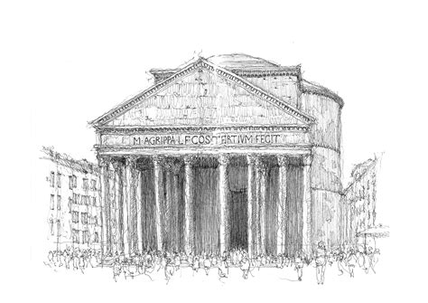 Pantheon Rome Drawing