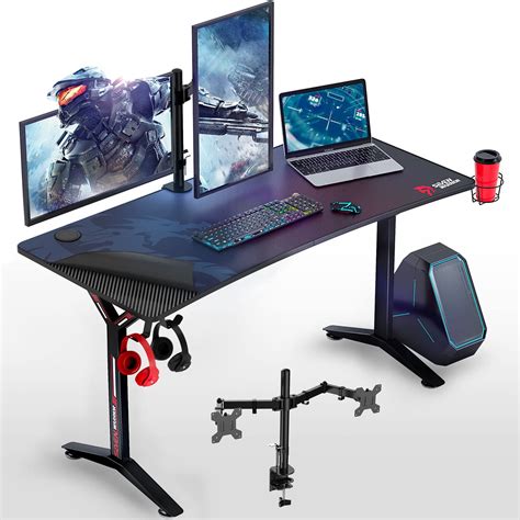 Buy SEVEN WARRIOR Gaming Desk 55INCH with Dual Monitor , Carbon Fiber ...