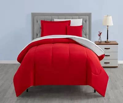 Real Living Red & Gray Bed-in-a-Bag Queen 8-Piece Bedding Set | Big Lots