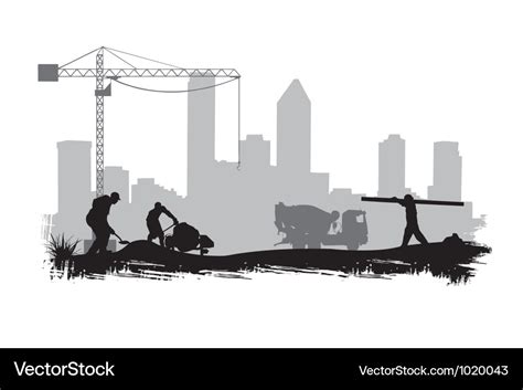 Construction workers on site Royalty Free Vector Image