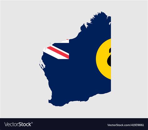 Western australia wa australian state map flag Vector Image