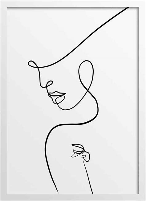 Woman Face Line Drawing