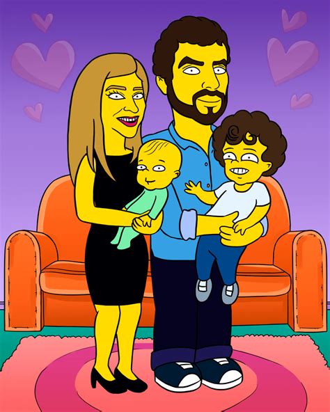 Custom Simpsons-Style Family Portrait