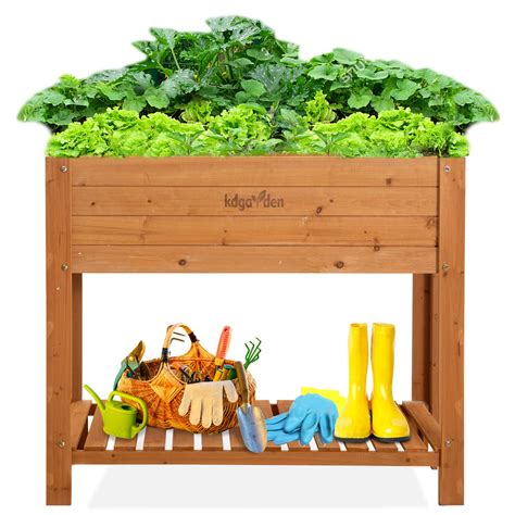 Raised Garden Bed Wood Planter Box Outdoor Wooden Elevated Planters ...