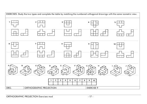 Orthographic Projection Exercises