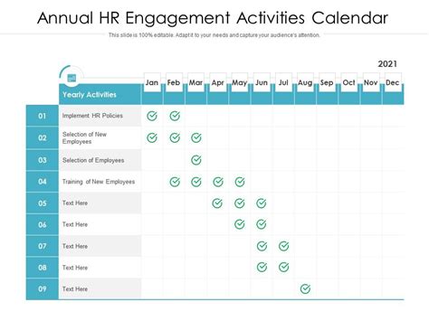 Annual HR Engagement Activities Calendar | Presentation Graphics ...